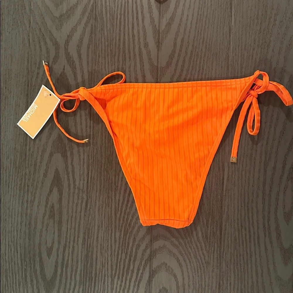 Michael Kors Orange Ribbed String Bikini Set